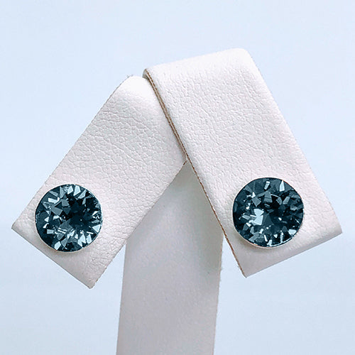 Crystal Stopper Studs in Emerald Green