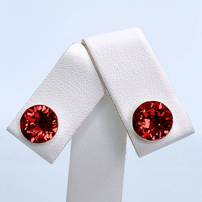 Crystal Stopper Studs in Red