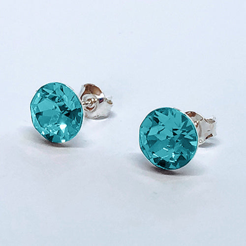 Crystal Stopper Studs in Turquoise