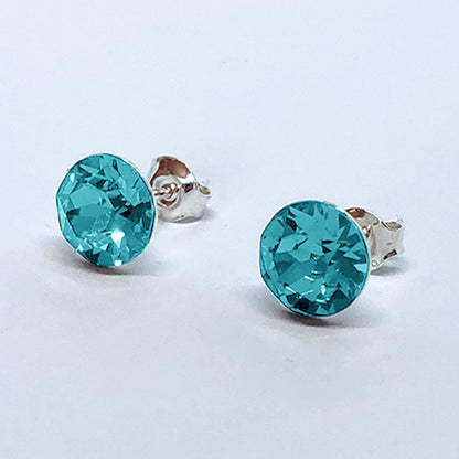Crystal Stopper Studs in Turquoise