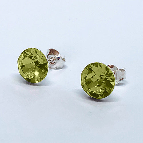 Crystal Stopper Studs in Yellow