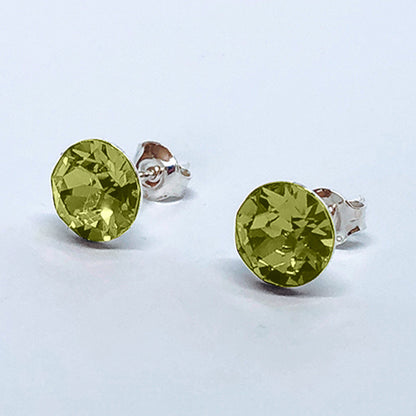 Crystal Stopper Studs in Yellow