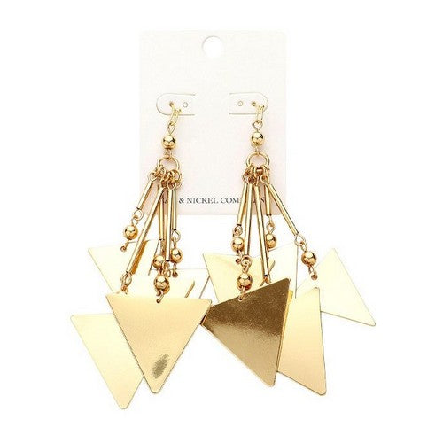 PKE4702 Triangle Dangle Earring in Gold