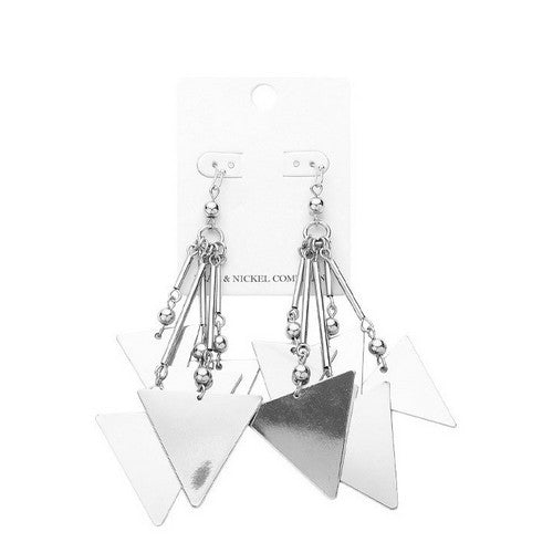 PKE4702 Triangle Dangle Earring in Silver