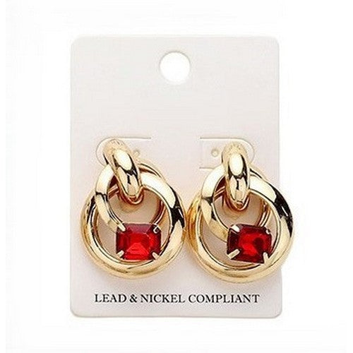 PKE5203 Chunky Ring Gen Earring in Red