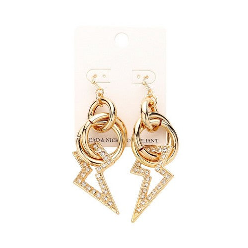 PKE4778 Thunderbolt Ring Earring in Gold