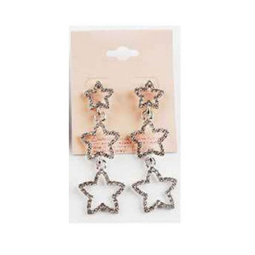PKE5282 Triple Star Drop Earring in Silver