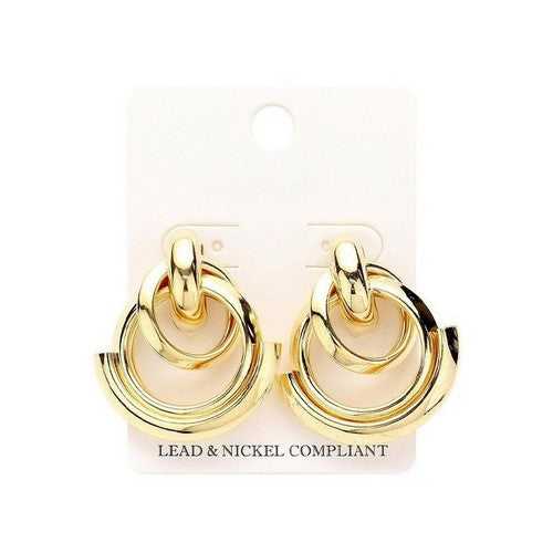 PKE4835 Abstract Earrings in Gold