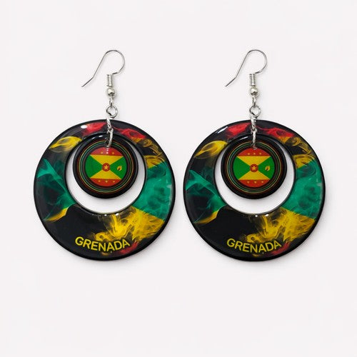 Grenada 2 Ring Smoke Pattern Earring