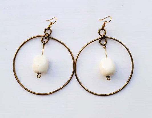 Amethyst Stone Circle Earring