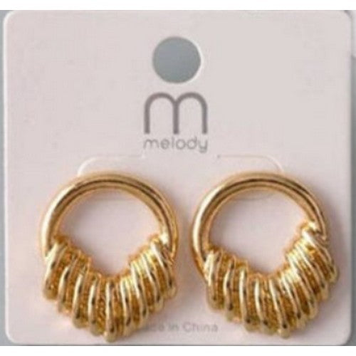 ER 37157 V Ring Earrings in Gold