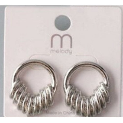 ER 37157 V Ring Earrings in Silver