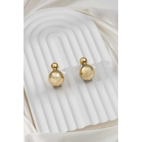 EME3931 Double Ball Stopper Earring in Gold