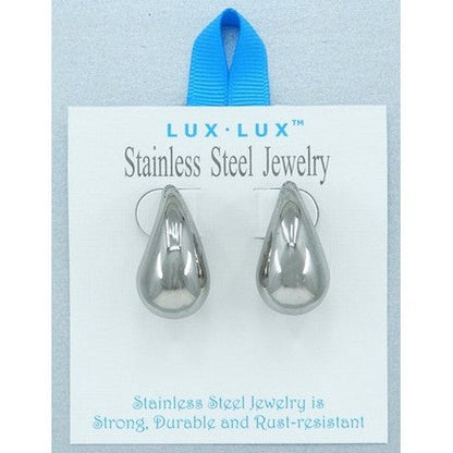 Lux Lux Stainless Steel Waterdrop Earrings in Silver