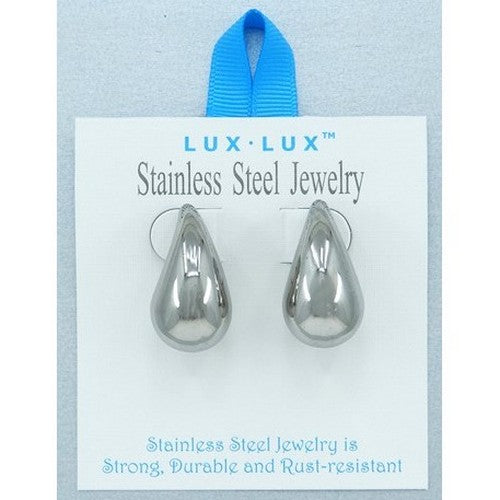 Lux Lux Stainless Steel Waterdrop Earrings in Silver