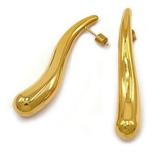 SSE 275G Lux Lux Stainless Steel Wavy Drop Earrings in Gold