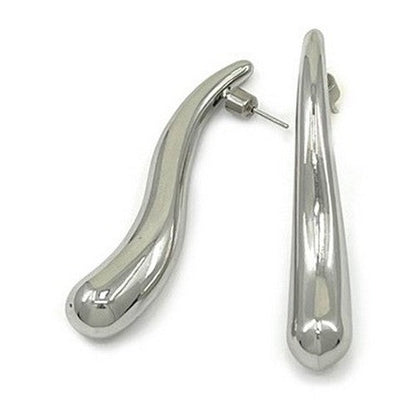 SSE 275R Lux Lux Stainless Steel Wavy Drop Earrings in Silver