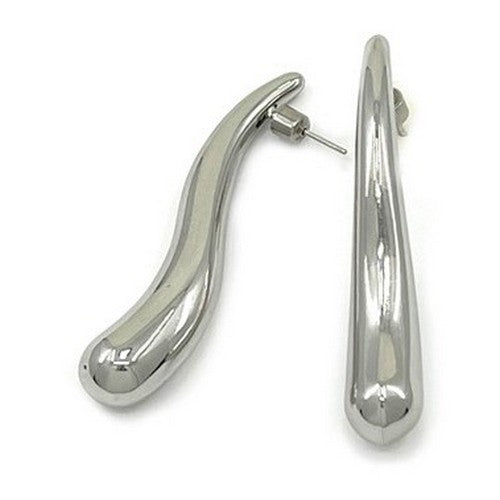 SSE 275R Lux Lux Stainless Steel Wavy Drop Earrings in Silver