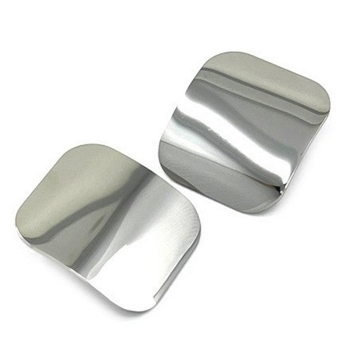 SSE 292R Lux Lux Stainless Steel Curved Square Earrings in Silver