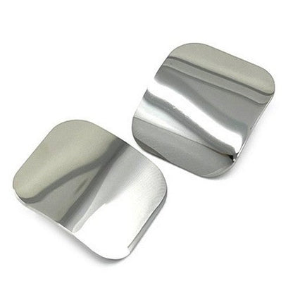 SSE 292R Lux Lux Stainless Steel Curved Square Earrings in Silver
