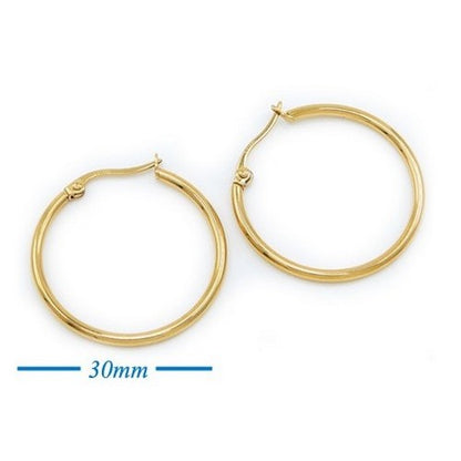 Lux Lux Stainless Steel Hoop Earrings in 18K Gold Dip