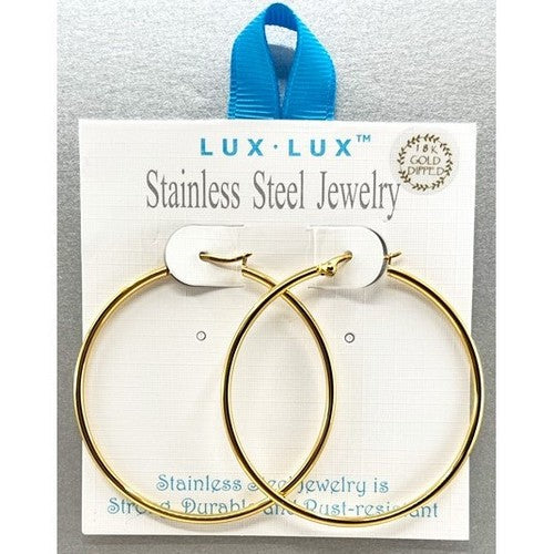 SSE 206G Lux Lux Stainless Steel Hoop Earrings in Gold