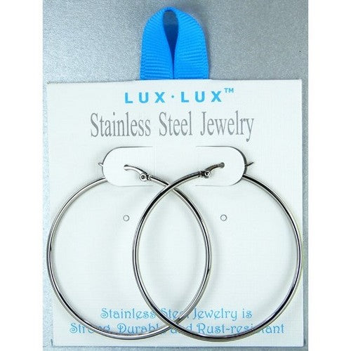 SSE 206R Lux Lux Stainless Steel Hoop Earrings in Silver