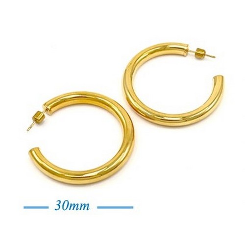 Lux Lux Stainless Steel Thick Hoop Earrings in 18K Gold Dip