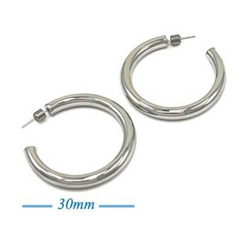 Lux Lux Stainless Steel Thick Hoop Earrings in Silver