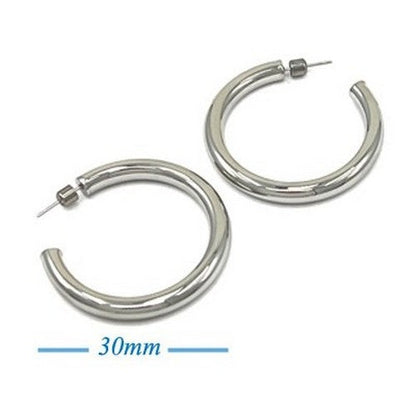 Lux Lux Stainless Steel Thick Hoop Earrings in Silver