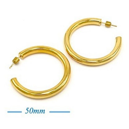 Lux Lux Stainless Steel Thick Hoop Earrings in 18K Gold Dip