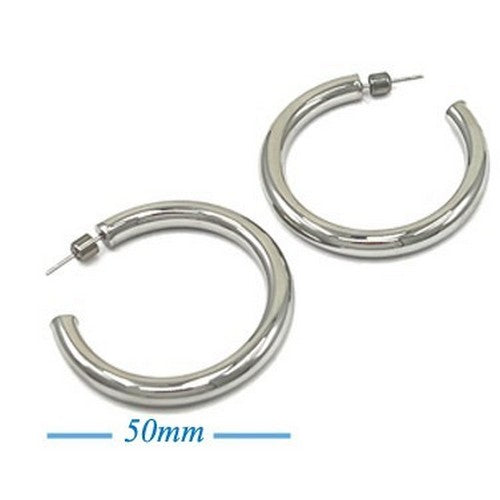 Lux Lux Stainless Steel Thick Hoop Earrings in Silver