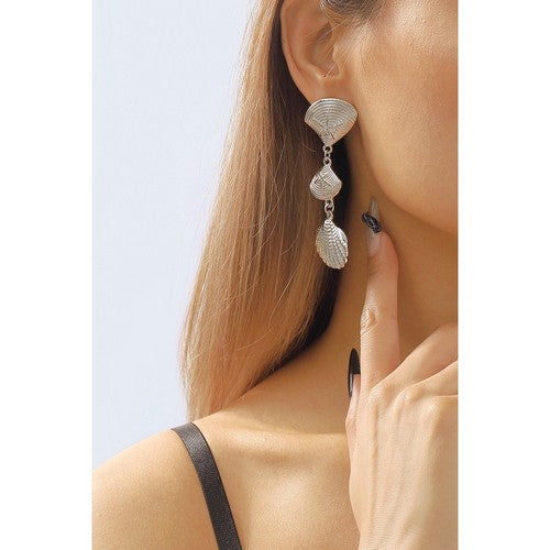 Seashell Dangle Earrings in Silver