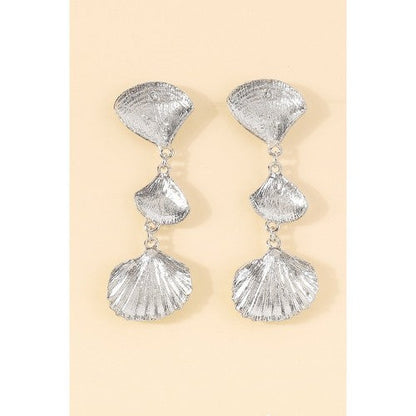Seashell Dangle Earrings in Silver