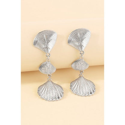 Seashell Dangle Earrings in Silver