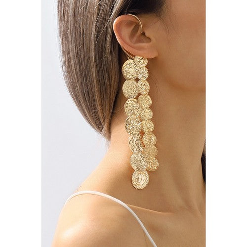 Coins Single Cuff Earring in Gold