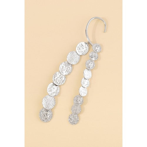 Coins Single Cuff Earring in Silver