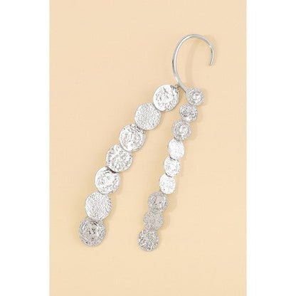 Coins Single Cuff Earring in Silver