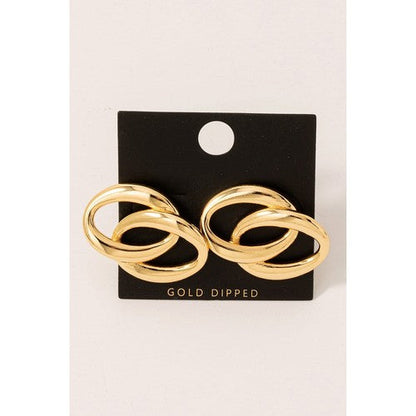 95605P Gold Dipped Oval Link Earrings in Gold