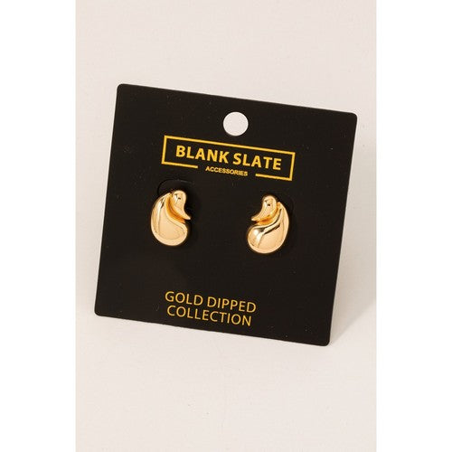 Blank Slate Gold Dipped Double Teardrop Earrings in Gold