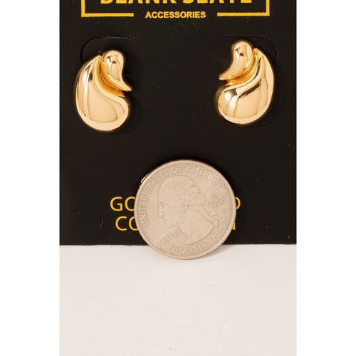 MME9482 Gold Dipped Double Teardrop Earrings in Gold