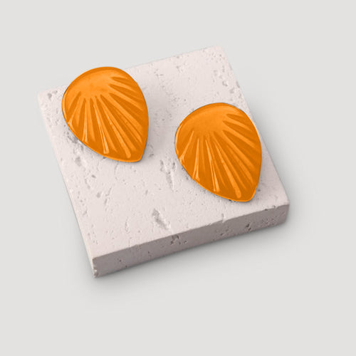 Acrylic Press Leaf Earring in Yellow