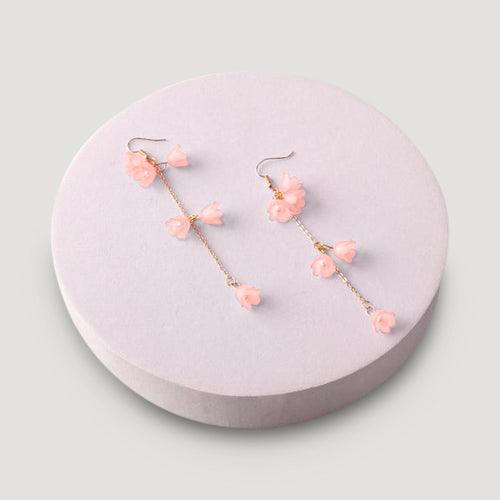 Buttercup Flower Chain Drop Earring in Fuchsia
