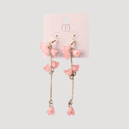 Buttercup Flower Chain Drop Earring in Fuchsia