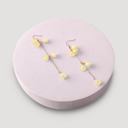 Buttercup Flower Chain Drop Earring in Yellow