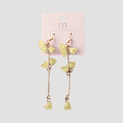 Buttercup Flower Chain Drop Earring in Yellow
