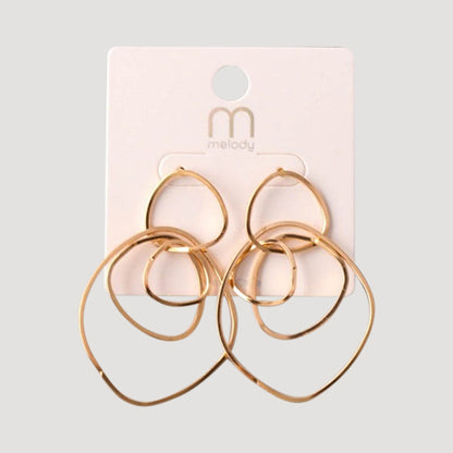 Organic Rings Tassel Linked Earring in Gold