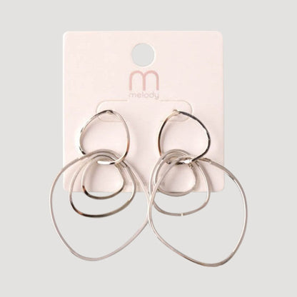 Organic Rings Tassel Linked Earring in Silver