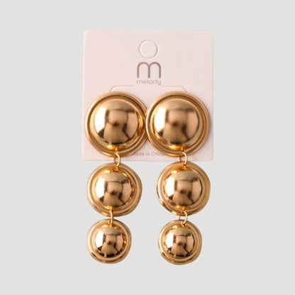 Chunky Graduated Circles Drop Earring in Gold