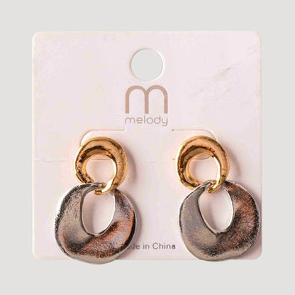 Matte Circular Chain Drop Earring in Silver Drop